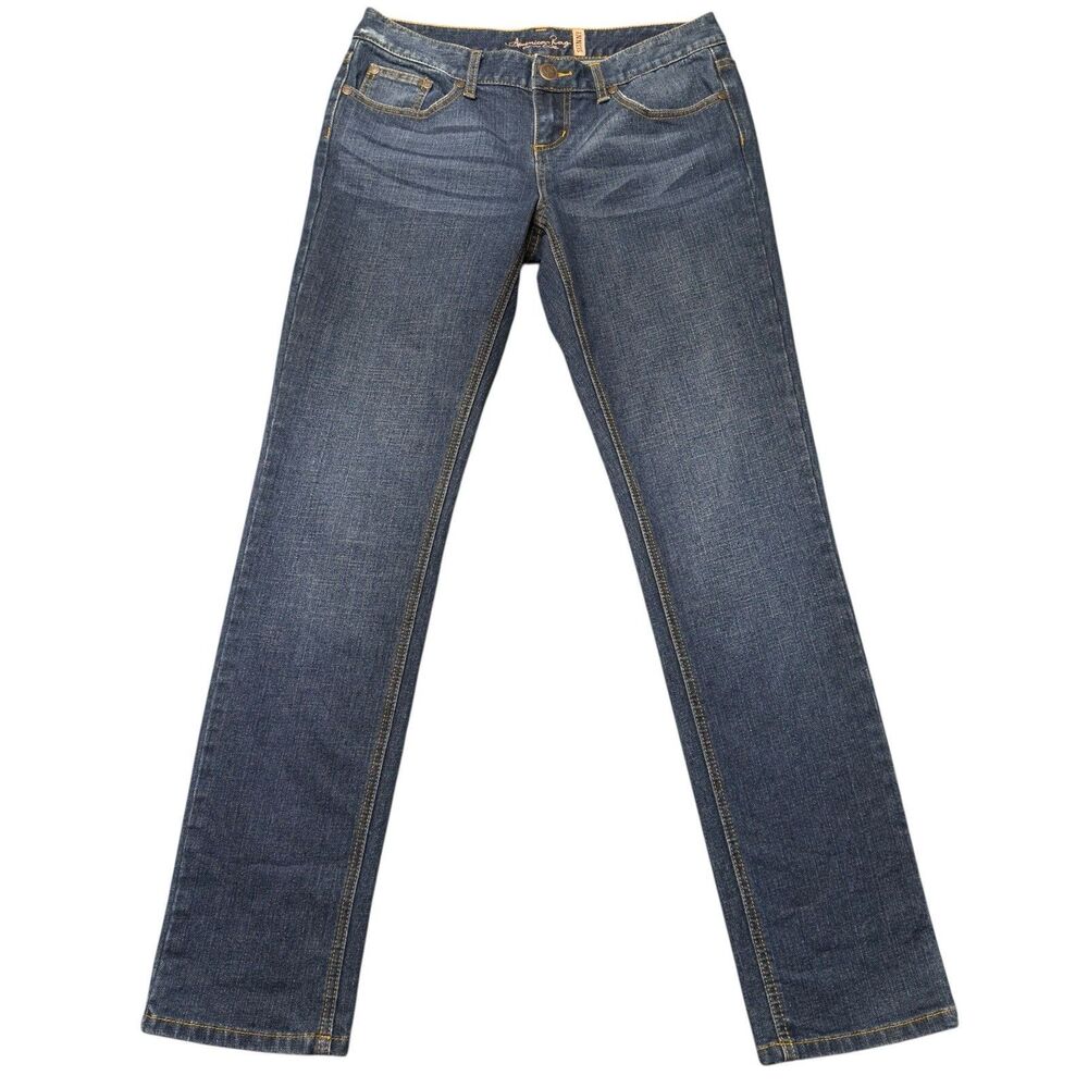 American Rag Jeans Womens 9R Blue Low Rise Skinny Dark Wash Stretch Denim EUC